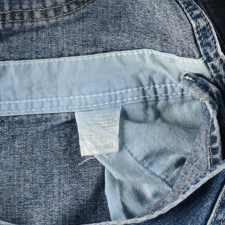 Lee DUNGAREES denim overalls, men's size W34 (approx.) unclear blue type Vintage Second Hand