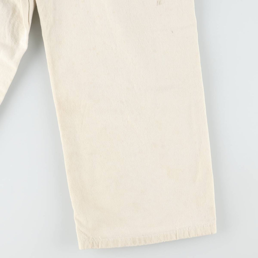Carhartt Double Knee Denim Overalls, Men's Size W36 (approx.) cotton ivory Vintage Second Hand