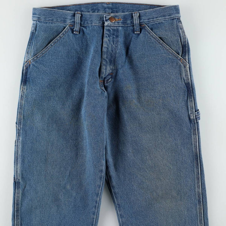 Rustler denim painter pants, men's size W33 (approx.) cotton blue type Vintage Second Hand