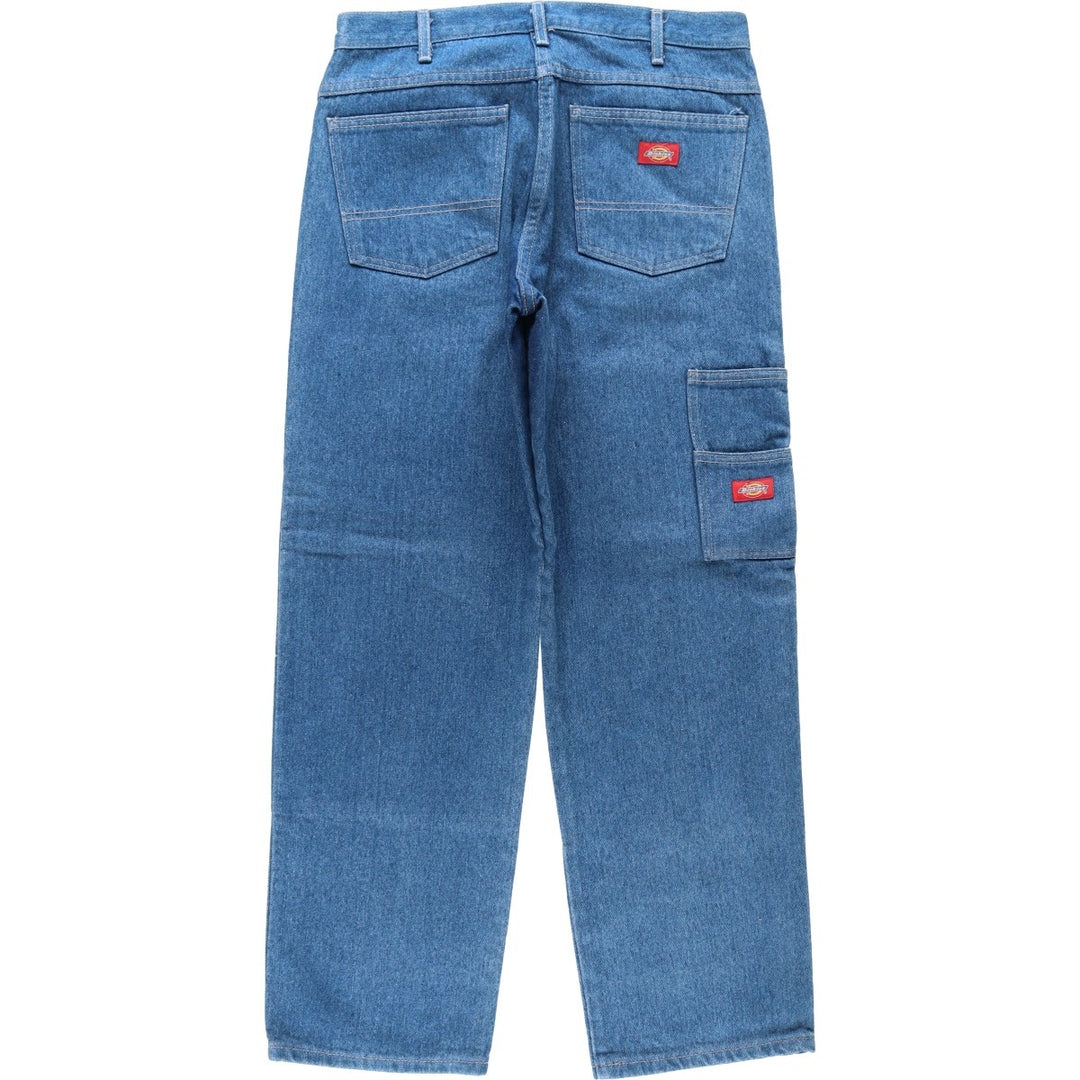 Dickies Double Knee Denim Work Pants, Men's Size W32 (approx.) cotton blue type Vintage Second Hand