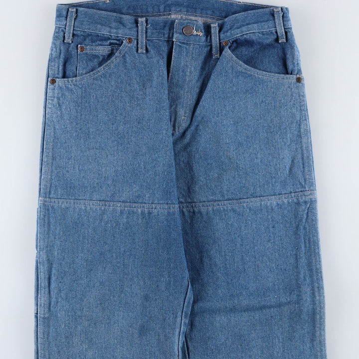 Dickies Double Knee Denim Work Pants, Men's Size W32 (approx.) cotton blue type Vintage Second Hand