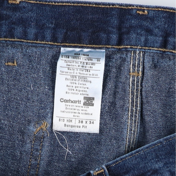 Carhartt Dungaree Fit Denim Painter Pants, Made in USA, Men's W36 (approx.) cotton blue type Vintage Second Hand