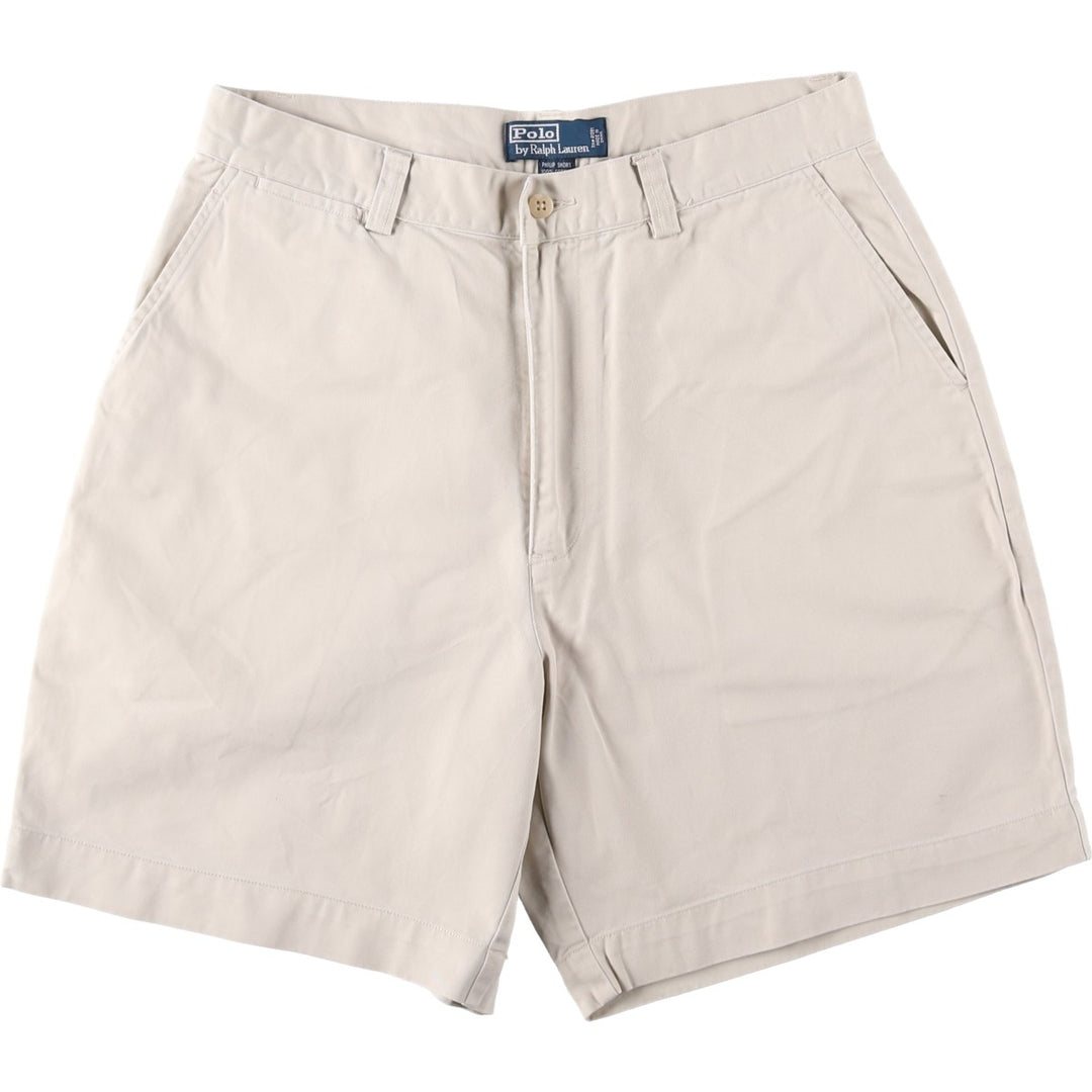 Ralph Lauren POLO by Ralph Lauren PHILIP SHORT Chino Shorts, Men's Size W33 cotton ivory Vintage Second Hand