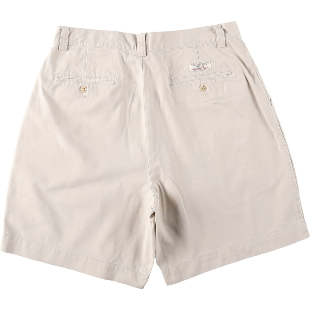 Ralph Lauren POLO by Ralph Lauren PHILIP SHORT Chino Shorts, Men's Size W33 cotton ivory Vintage Second Hand