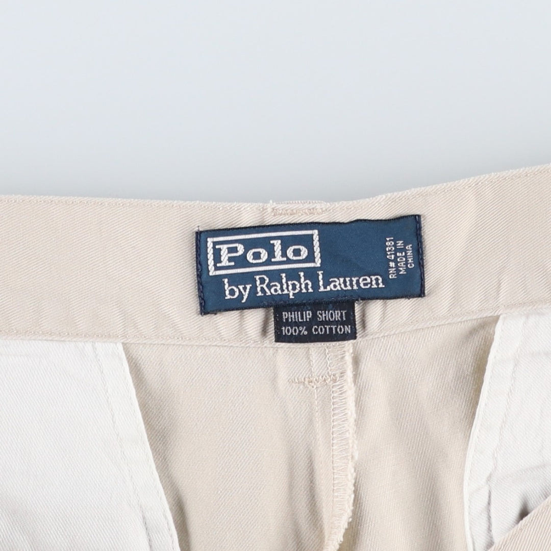Ralph Lauren POLO by Ralph Lauren PHILIP SHORT Chino Shorts, Men's Size W33 cotton ivory Vintage Second Hand