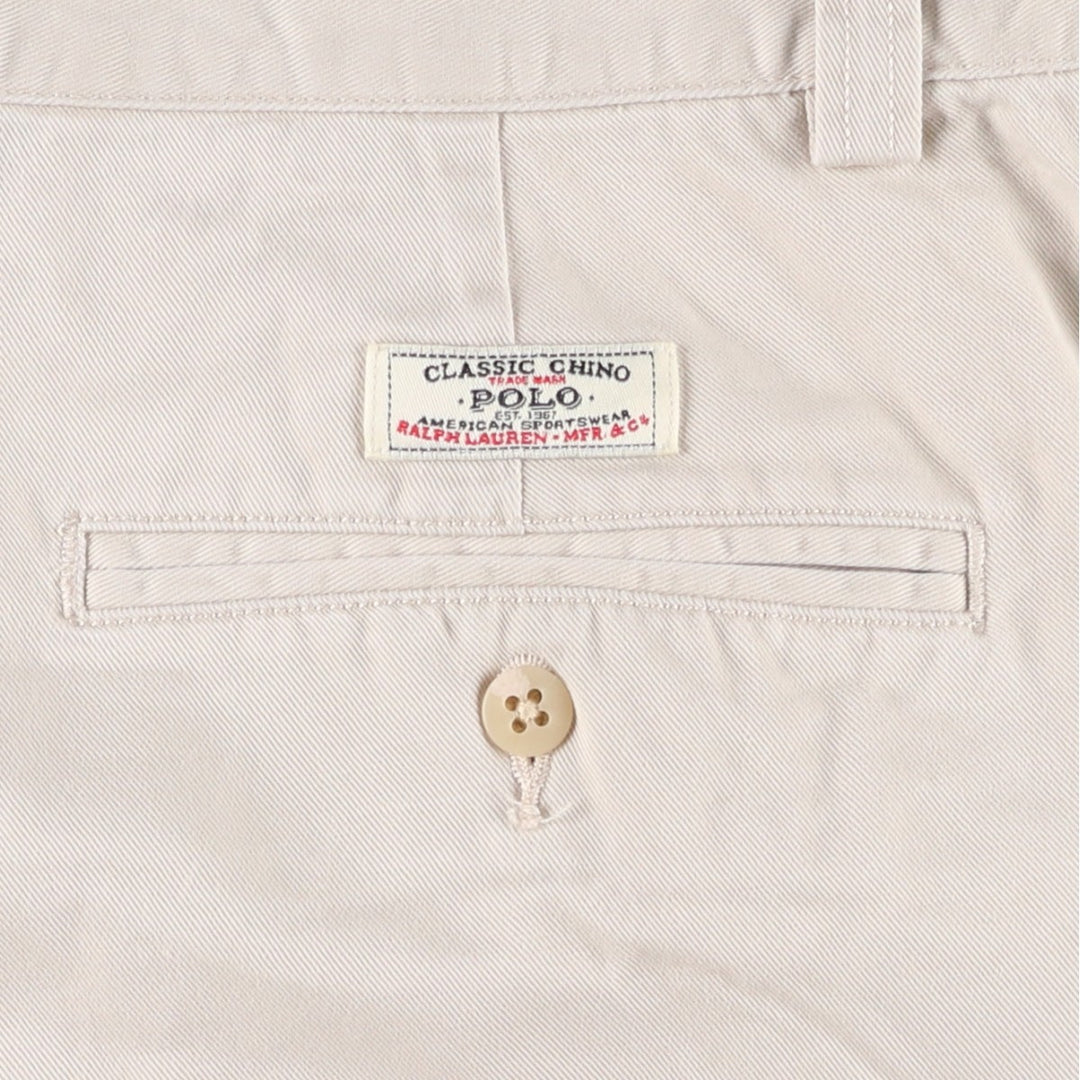 Ralph Lauren POLO by Ralph Lauren PHILIP SHORT Chino Shorts, Men's Size W33 cotton ivory Vintage Second Hand