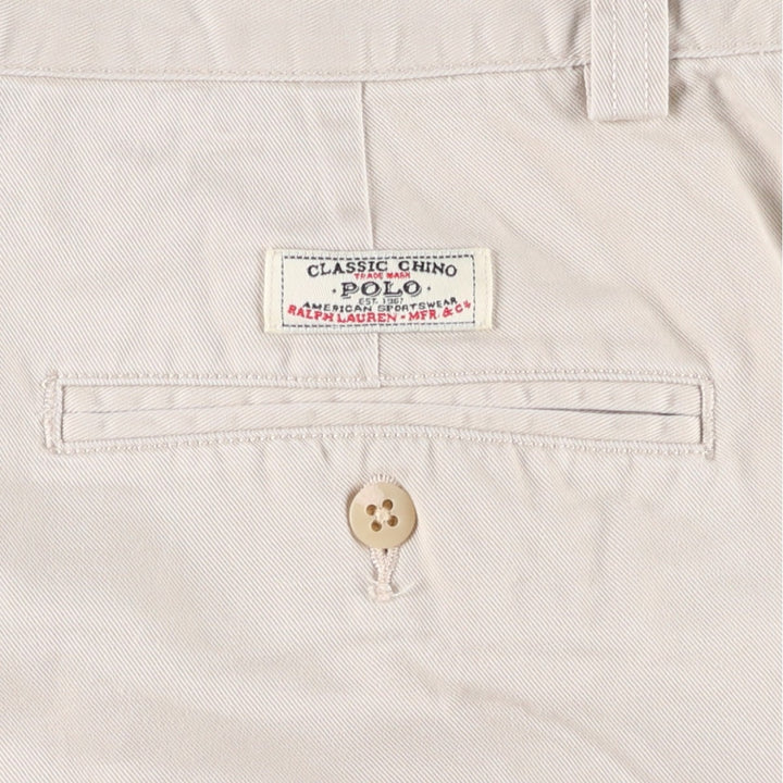 Ralph Lauren POLO by Ralph Lauren PHILIP SHORT Chino Shorts, Men's Size W33 cotton ivory Vintage Second Hand