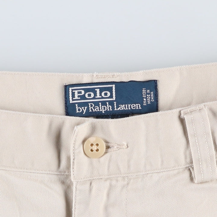 Ralph Lauren POLO by Ralph Lauren PHILIP SHORT Chino Shorts, Men's Size W33 cotton ivory Vintage Second Hand