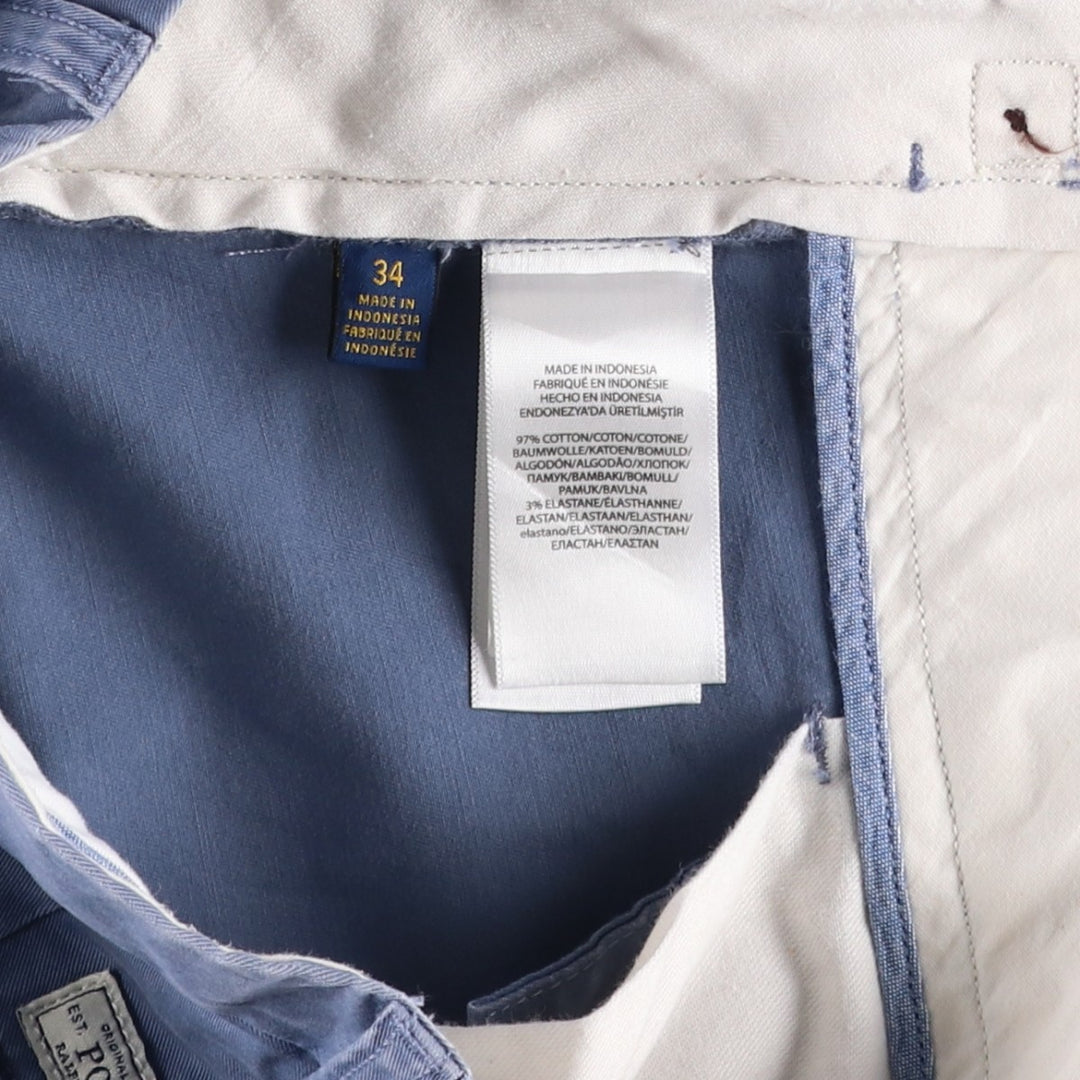 Ralph Lauren POLO RALPH LAUREN STRUTCH CLASSIC FIT Chino Shorts (Men's W36 equivalent) cotton blue type Vintage Second Hand