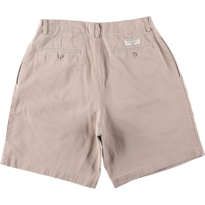 Ralph Lauren POLO by Ralph Lauren TYLER SHORT Two-pleat chino shorts, short pants, men's size W32 cotton Beige type Vintage Second Hand