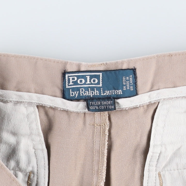 Ralph Lauren POLO by Ralph Lauren TYLER SHORT Two-pleat chino shorts, short pants, men's size W32 cotton Beige type Vintage Second Hand