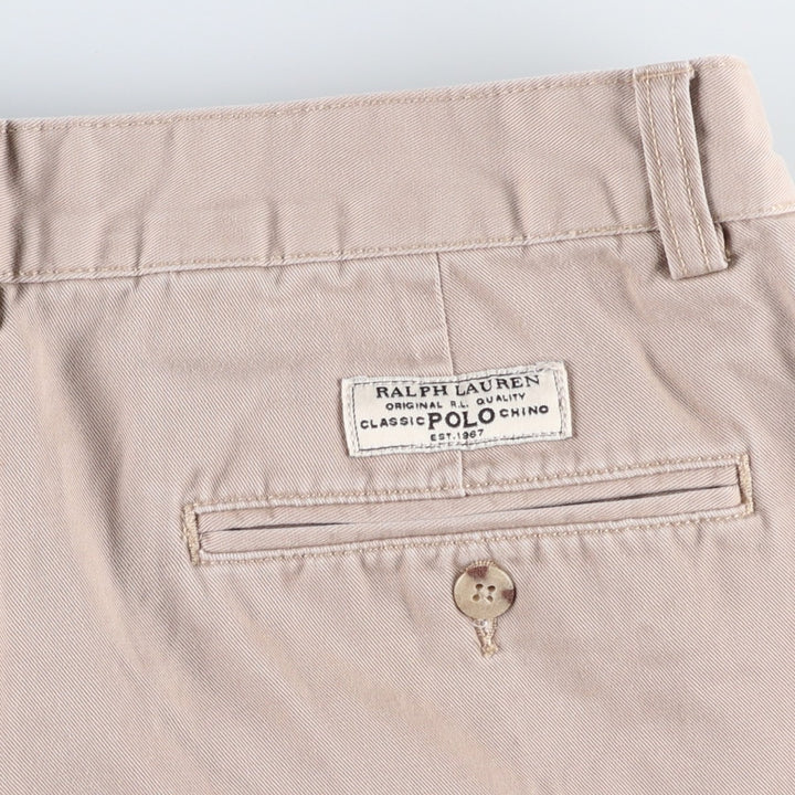 Ralph Lauren POLO by Ralph Lauren TYLER SHORT Two-pleat chino shorts, short pants, men's size W32 cotton Beige type Vintage Second Hand