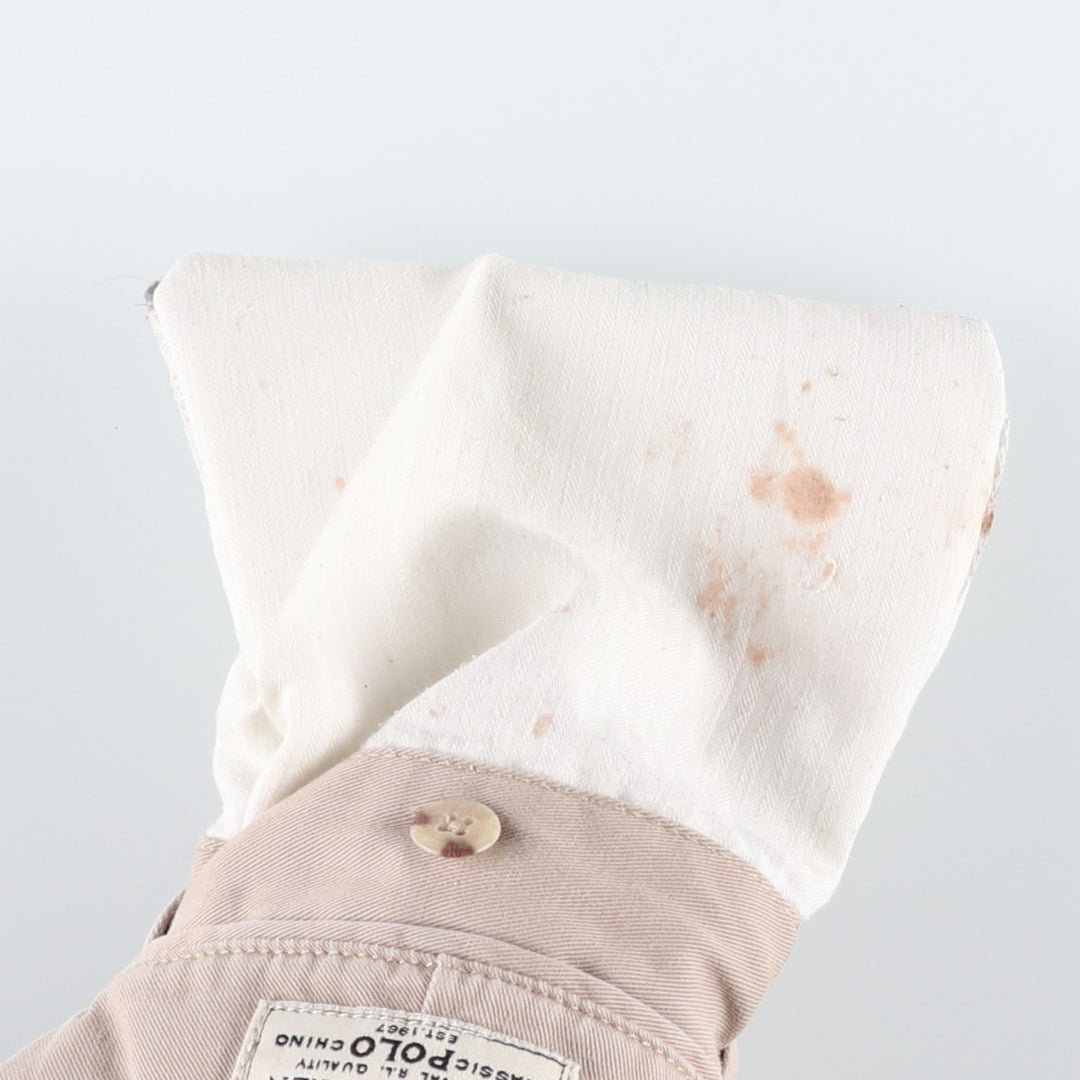 Ralph Lauren POLO by Ralph Lauren TYLER SHORT Two-pleat chino shorts, short pants, men's size W32 cotton Beige type Vintage Second Hand