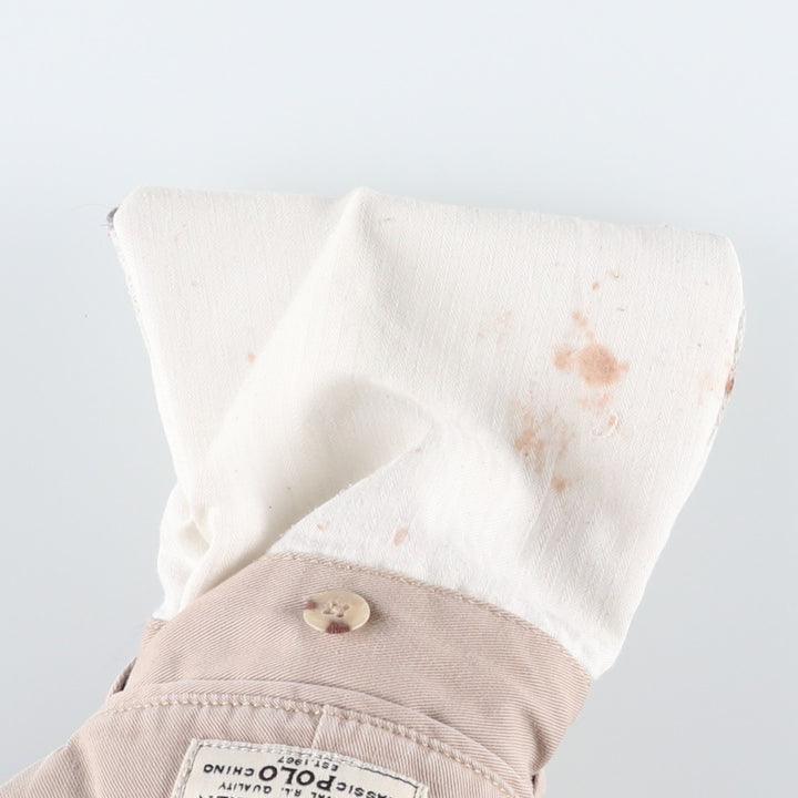 Ralph Lauren POLO by Ralph Lauren TYLER SHORT Two-pleat chino shorts, short pants, men's size W32 cotton Beige type Vintage Second Hand