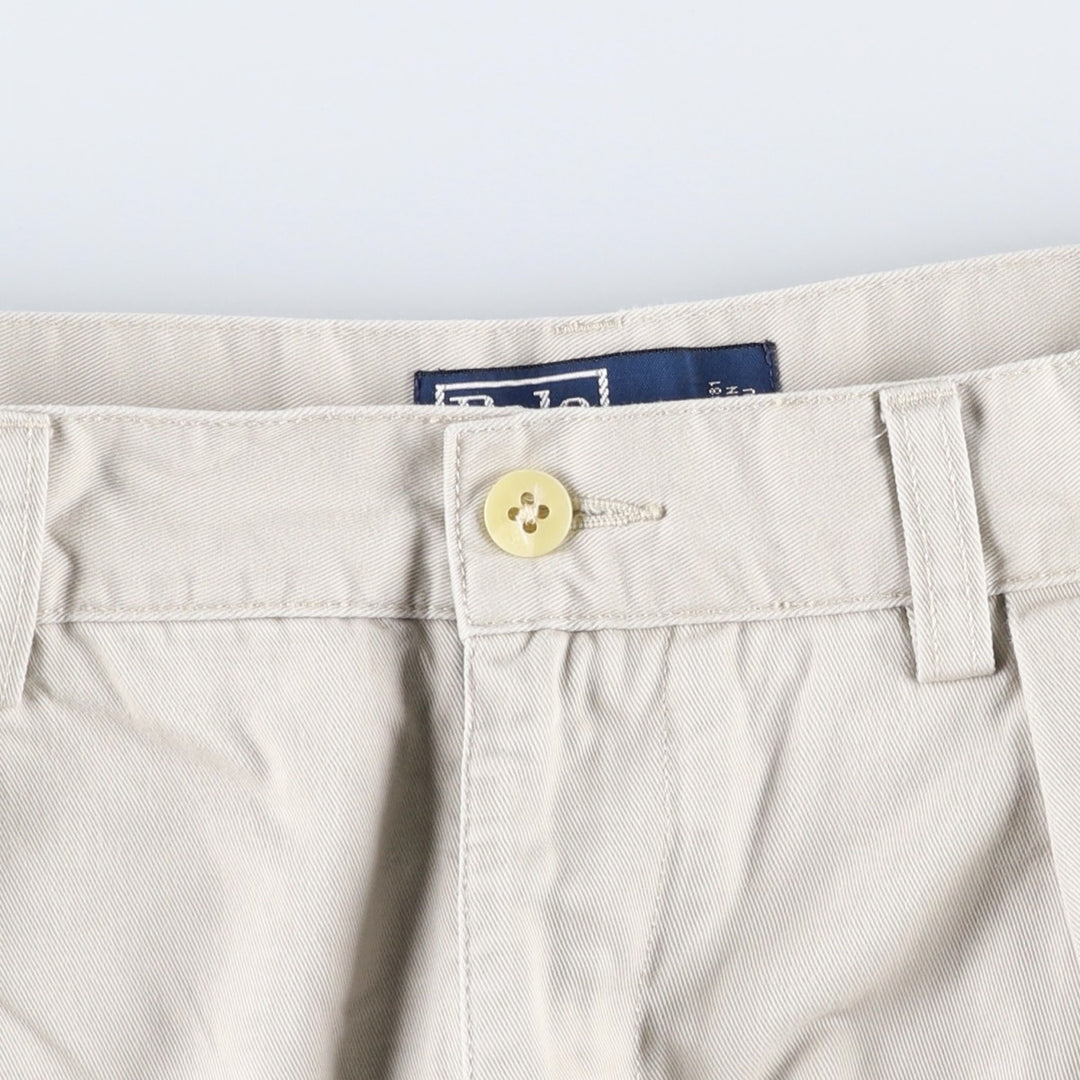 Ralph Lauren ANDREW SHORT Two-Pleat Chino Shorts, Men's Size W32 (approx.) cotton Beige type Vintage Second Hand