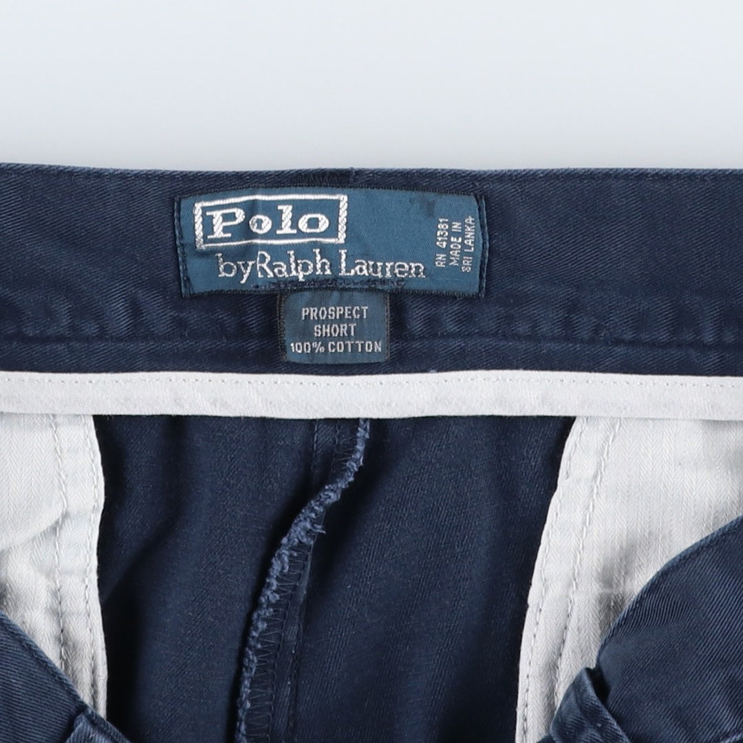 Ralph Lauren POLO by Ralph Lauren PROSPECT SHORT Chino shorts Short pants Men's W33 equivalent cotton navy blue type Vintage Second Hand