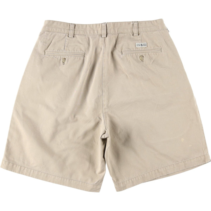 Ralph Lauren Polo Ralph Lauren Two-pleat Chino Shorts, Men's Size W34 cotton Beige type Vintage Second Hand