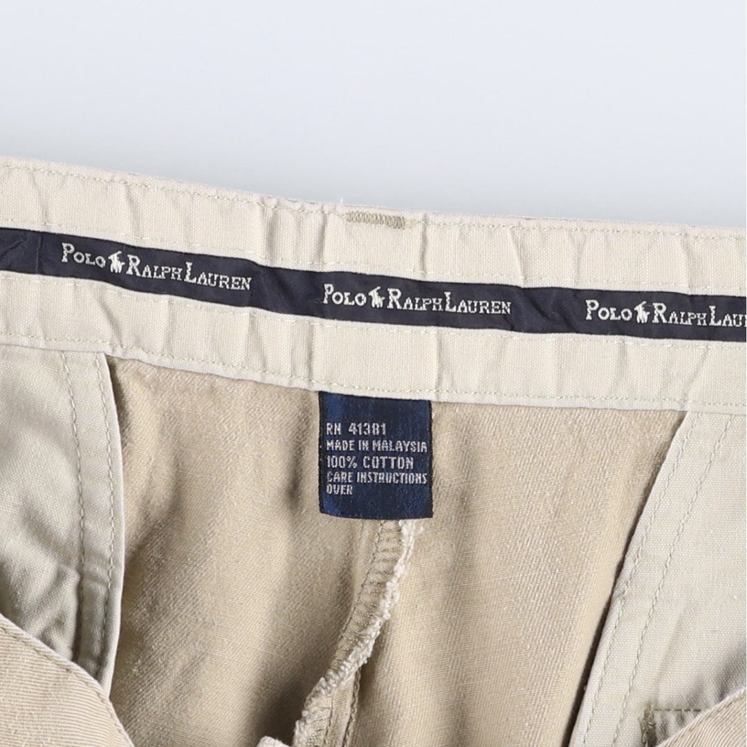 Ralph Lauren Polo Ralph Lauren Two-pleat Chino Shorts, Men's Size W34 cotton Beige type Vintage Second Hand