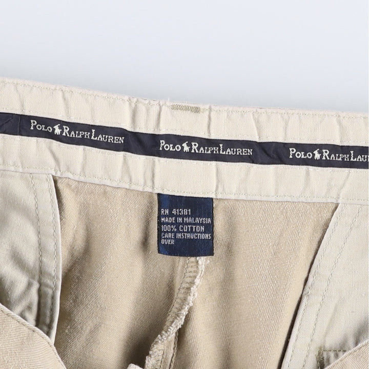 Ralph Lauren Polo Ralph Lauren Two-pleat Chino Shorts, Men's Size W34 cotton Beige type Vintage Second Hand