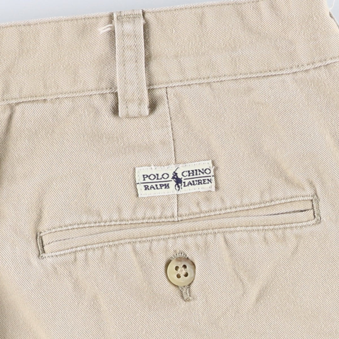 Ralph Lauren Polo Ralph Lauren Two-pleat Chino Shorts, Men's Size W34 cotton Beige type Vintage Second Hand