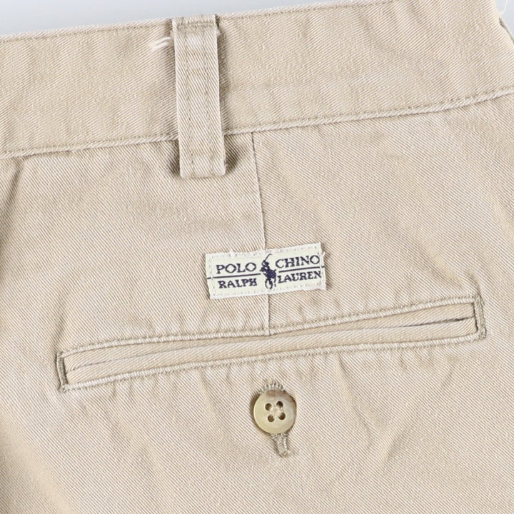 Ralph Lauren Polo Ralph Lauren Two-pleat Chino Shorts, Men's Size W34 cotton Beige type Vintage Second Hand