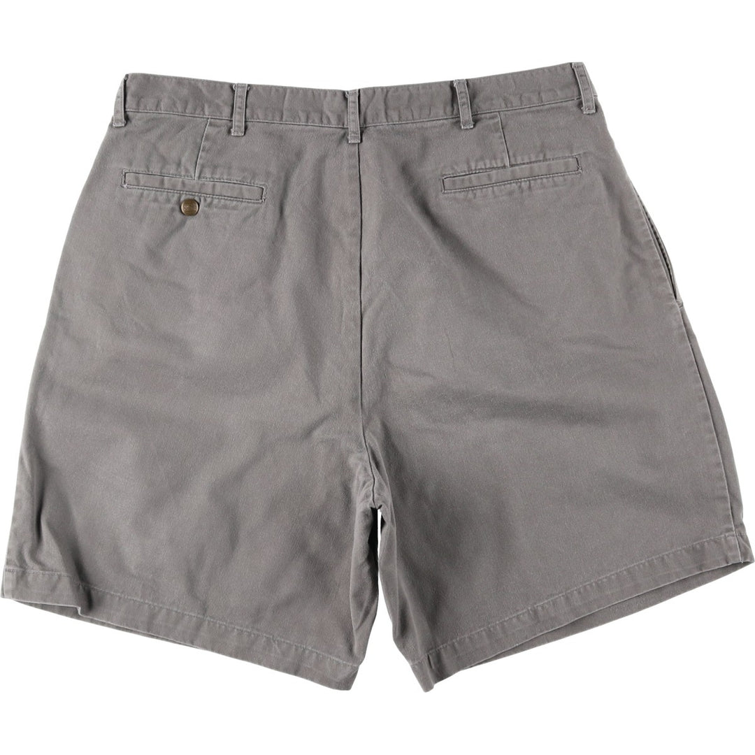 90'S LLBean Two-Pleat Chino Shorts, Men's Size W36 (approx.), Vintage cotton gray type Vintage Second Hand