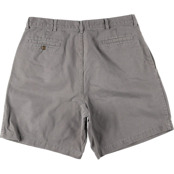 90'S LLBean Two-Pleat Chino Shorts, Men's Size W36 (approx.), Vintage cotton gray type Vintage Second Hand