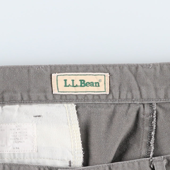 90'S LLBean Two-Pleat Chino Shorts, Men's Size W36 (approx.), Vintage cotton gray type Vintage Second Hand