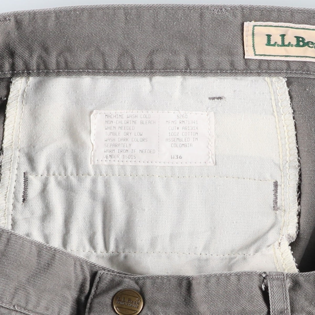 90'S LLBean Two-Pleat Chino Shorts, Men's Size W36 (approx.), Vintage cotton gray type Vintage Second Hand