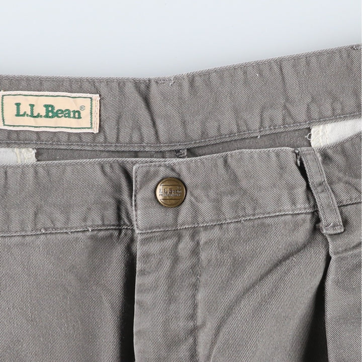 90'S LLBean Two-Pleat Chino Shorts, Men's Size W36 (approx.), Vintage cotton gray type Vintage Second Hand