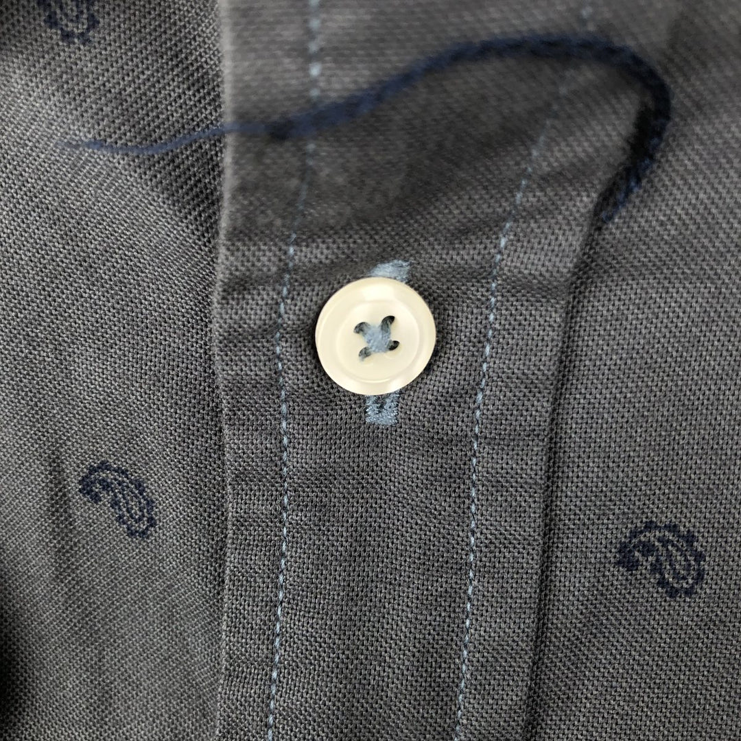 Brooks Brothers 1818 REGENT Paisley Pattern Long-Sleeve Button-Down Shirt, Men's Size M (approx.) cotton Green type dark green Vintage Second Hand