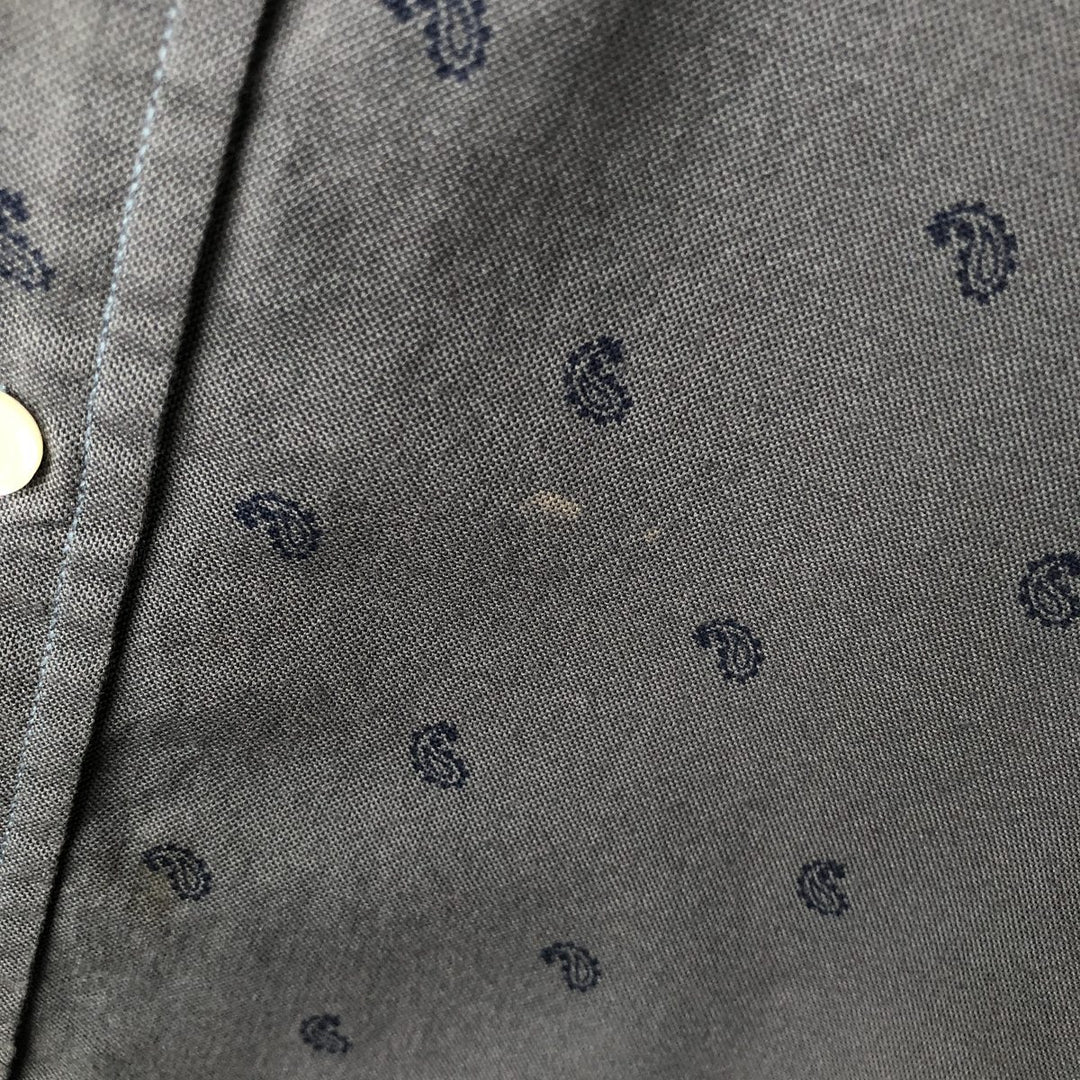 Brooks Brothers 1818 REGENT Paisley Pattern Long-Sleeve Button-Down Shirt, Men's Size M (approx.) cotton Green type dark green Vintage Second Hand