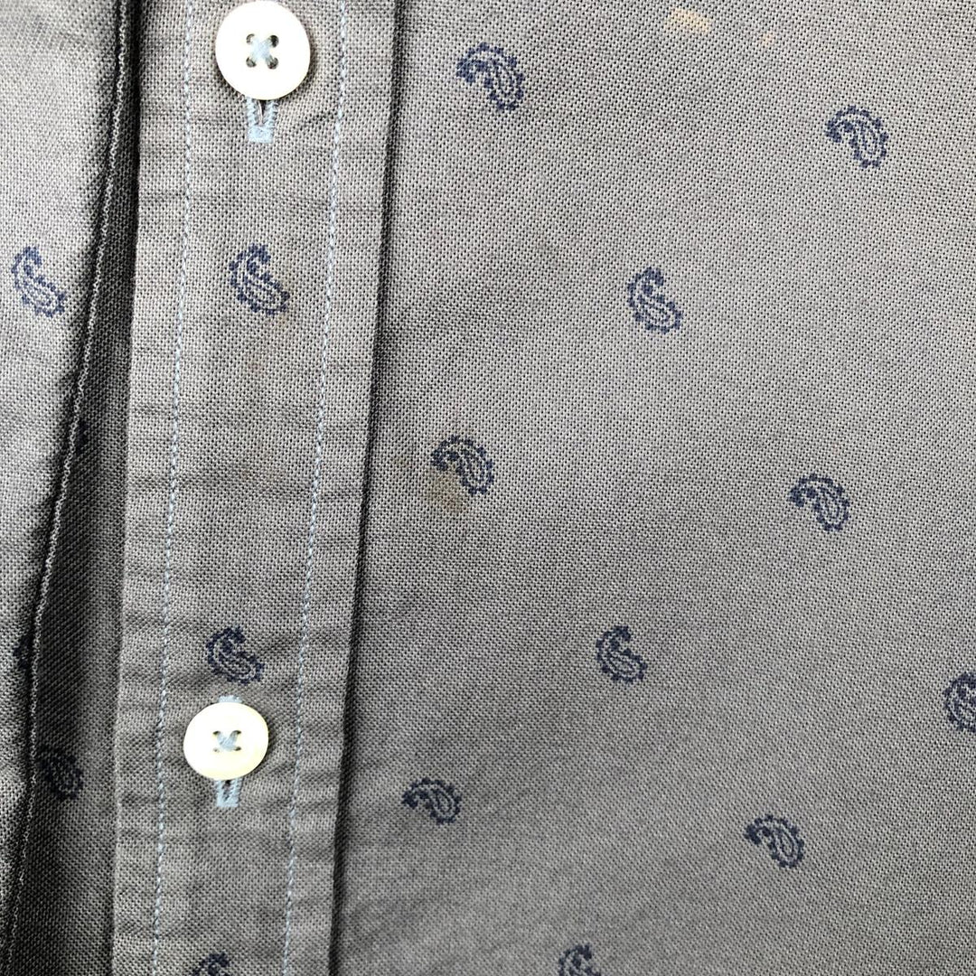 Brooks Brothers 1818 REGENT Paisley Pattern Long-Sleeve Button-Down Shirt, Men's Size M (approx.) cotton Green type dark green Vintage Second Hand