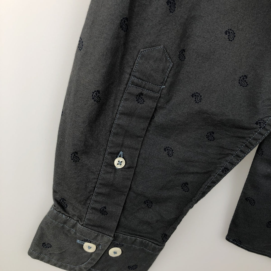 Brooks Brothers 1818 REGENT Paisley Pattern Long-Sleeve Button-Down Shirt, Men's Size M (approx.) cotton Green type dark green Vintage Second Hand