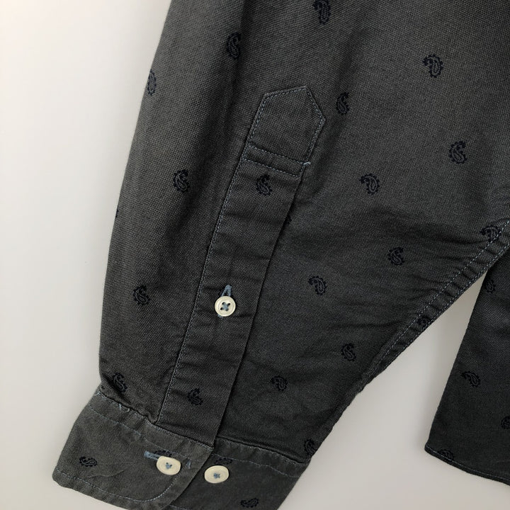 Brooks Brothers 1818 REGENT Paisley Pattern Long-Sleeve Button-Down Shirt, Men's Size M (approx.) cotton Green type dark green Vintage Second Hand
