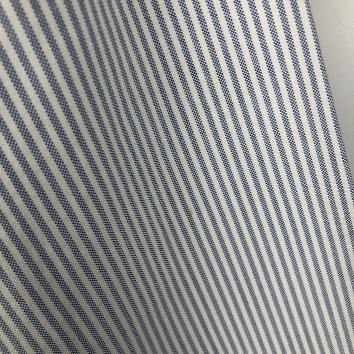 Brooks Brothers Est.1818 Makers and Merchants Long-Sleeve Button-Down Striped Shirt, Made in USA, Men's Size M (approx.) Supima Cotton blue type Vintage Second Hand