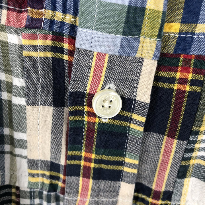 Brooks Brothers Est.1818 REGENT FIT Patchwork Long-Sleeve Button-Down Check Shirt, Men's Size L (approx.) cotton blue type Vintage Second Hand