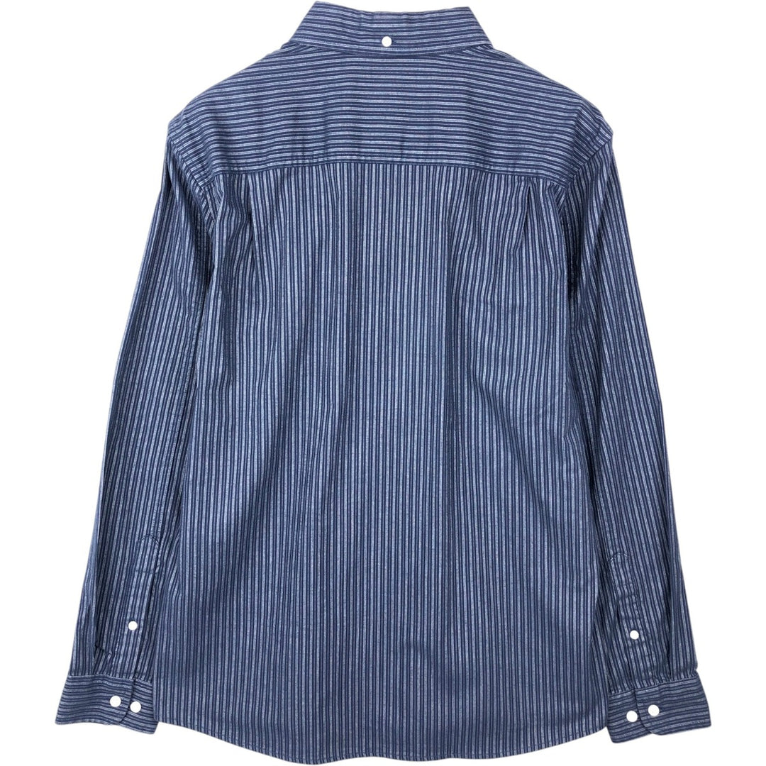 90s-00'S L.L.Bean Long-Sleeve Button-Down Striped Shirt, Men's Size M (approx.), Vintage cotton navy blue type Vintage Second Hand