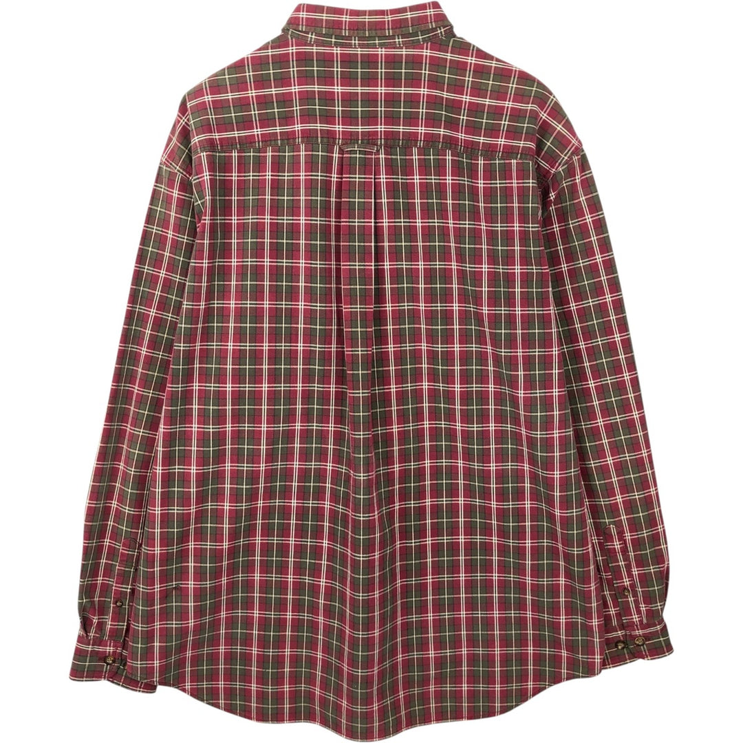 Eddie Bauer Men's Long Sleeve Cotton Check Shirt, Size L cotton red type Vintage Second Hand
