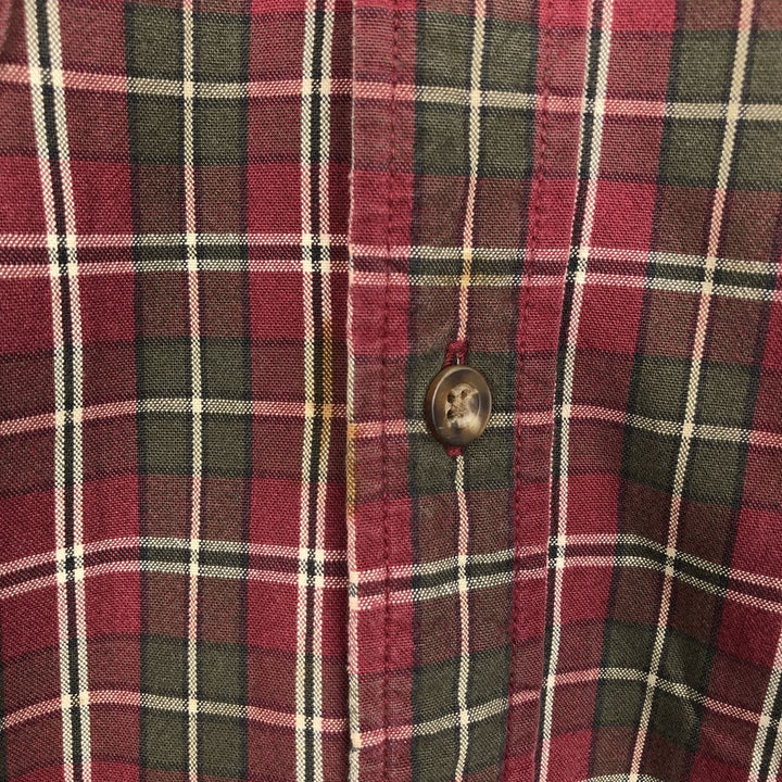 Eddie Bauer Men's Long Sleeve Cotton Check Shirt, Size L cotton red type Vintage Second Hand