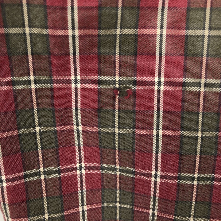 Eddie Bauer Men's Long Sleeve Cotton Check Shirt, Size L cotton red type Vintage Second Hand