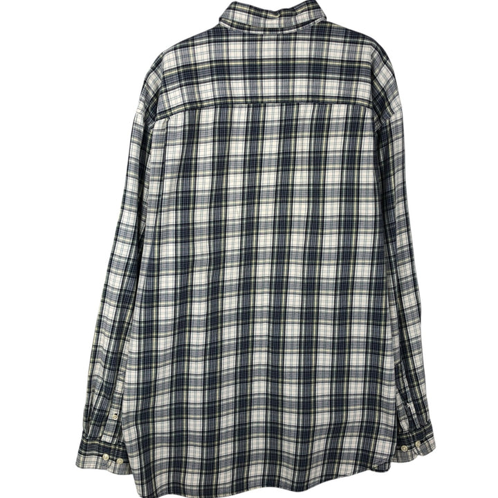 Eddie Bauer Long Sleeve Button-Down Check Shirt, Men's Size L cotton ivory Vintage Second Hand
