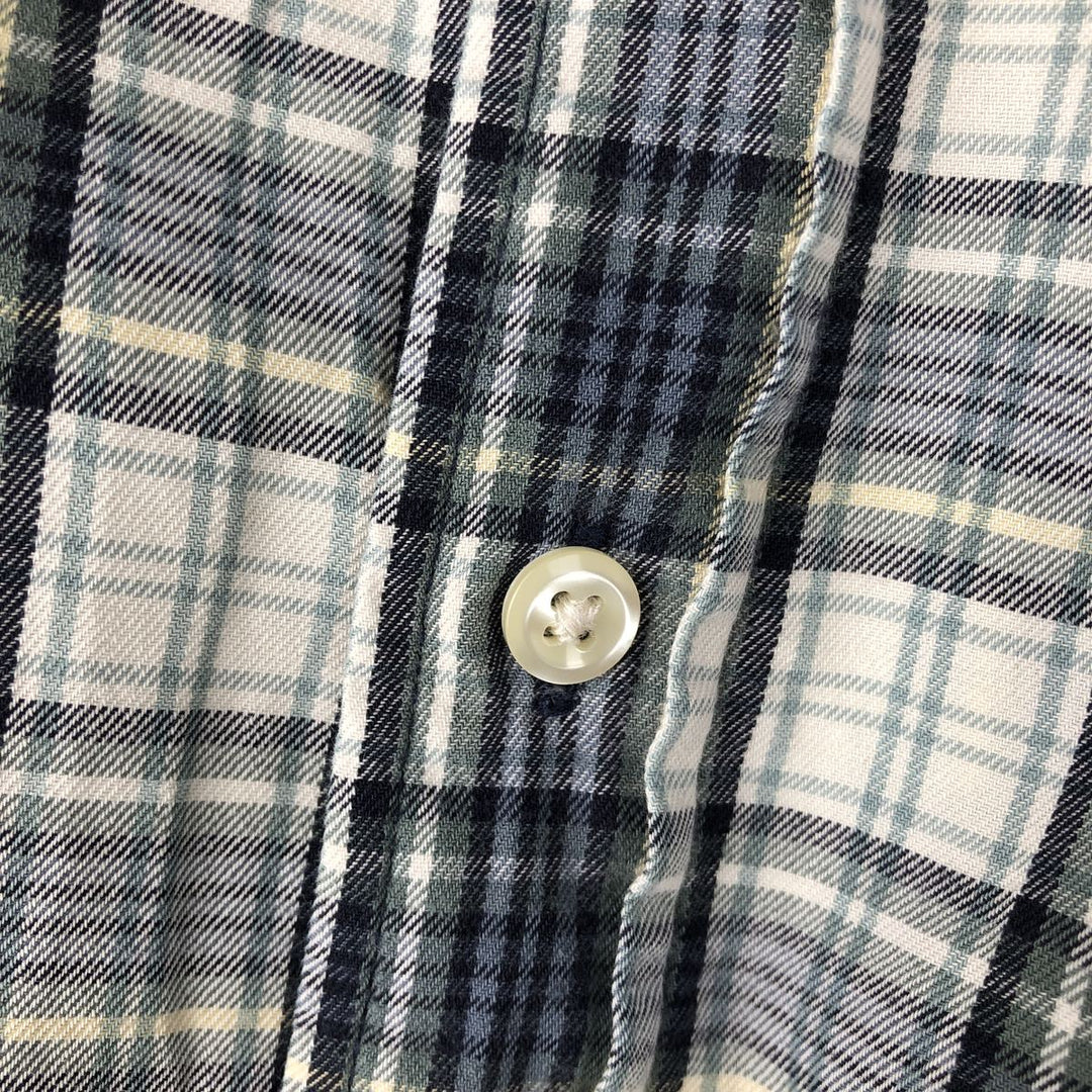 Eddie Bauer Long Sleeve Button-Down Check Shirt, Men's Size L cotton ivory Vintage Second Hand