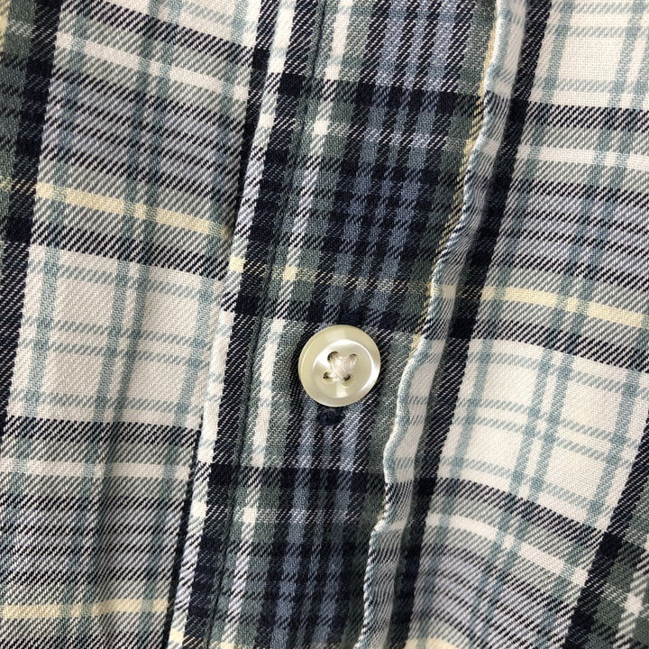 Eddie Bauer Long Sleeve Button-Down Check Shirt, Men's Size L cotton ivory Vintage Second Hand