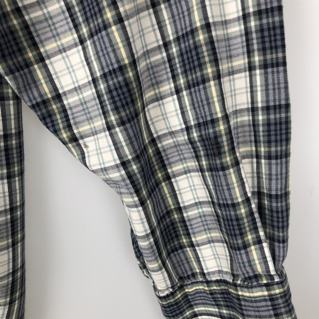 Eddie Bauer Long Sleeve Button-Down Check Shirt, Men's Size L cotton ivory Vintage Second Hand