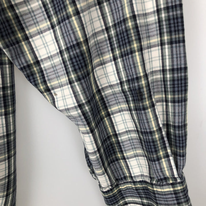 Eddie Bauer Long Sleeve Button-Down Check Shirt, Men's Size L cotton ivory Vintage Second Hand