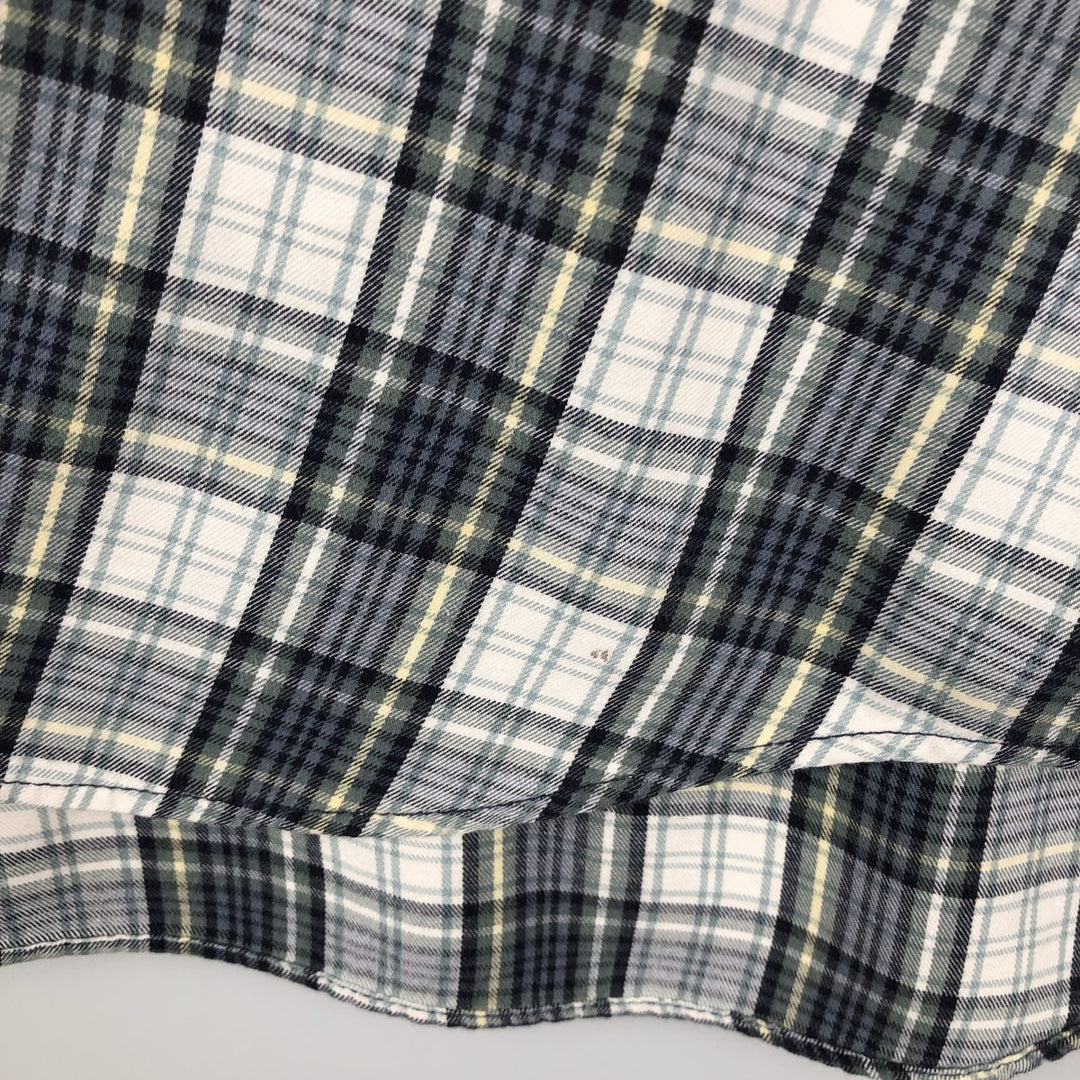 Eddie Bauer Long Sleeve Button-Down Check Shirt, Men's Size L cotton ivory Vintage Second Hand
