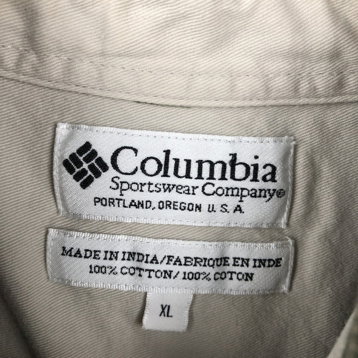 90s-00'S Vintage Columbia Long Sleeve Button-Down Check Shirt, Men's XL cotton green type Vintage Second Hand