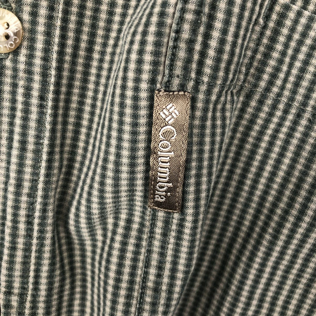 90s-00'S Vintage Columbia Long Sleeve Button-Down Check Shirt, Men's XL cotton green type Vintage Second Hand