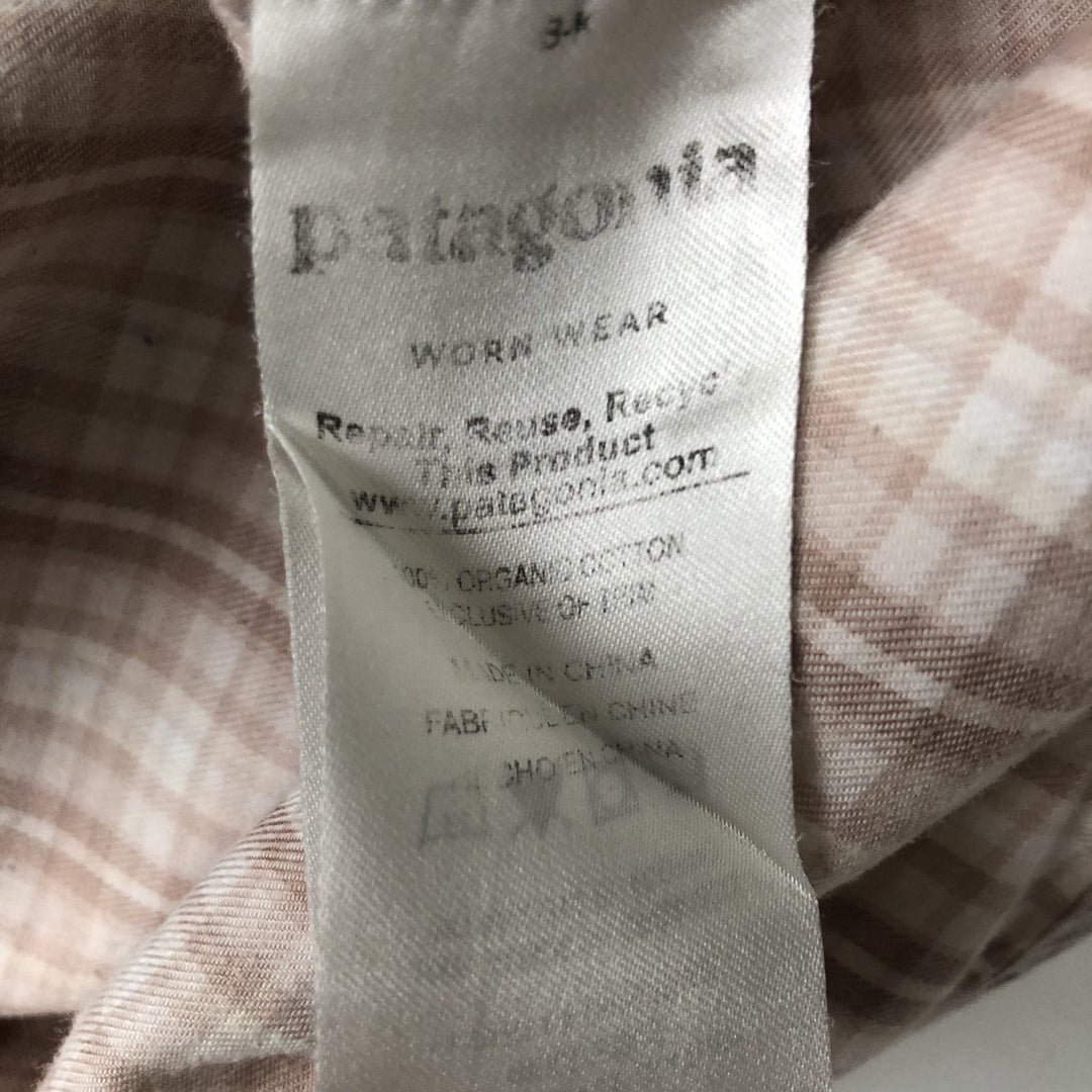 Patagonia Organic Cotton 53837FA17 Long-Sleeve Cotton Check Shirt, Men's Size XL (approx.) Organic cotton pink type Vintage Second Hand